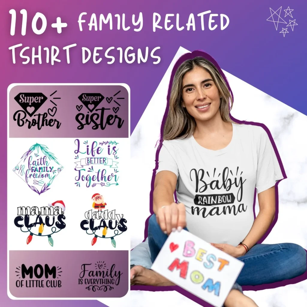 110+ Family T-shirt Designs Bundle