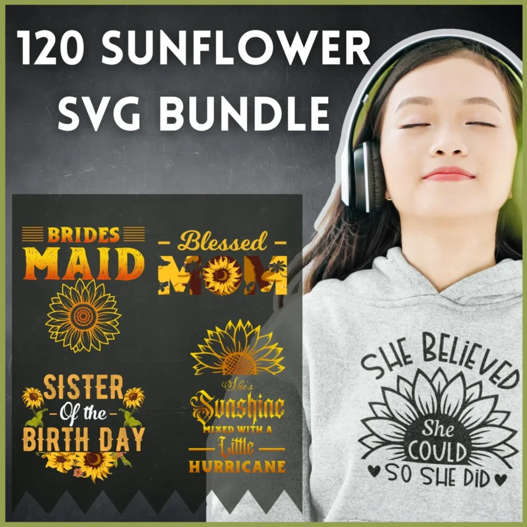 120 Unique Sunflower SVG Bundle